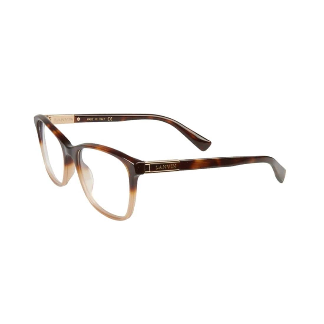 Lanvin VLN 710-0V19 Tortoise Square Women's Acetate Eyeglasses showcasing a stylish tortoise pattern and square lenses.