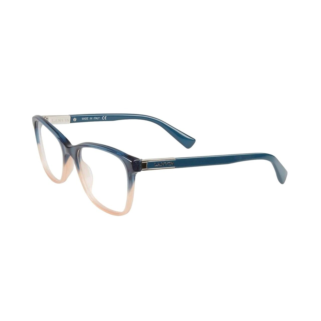 Stylish Lanvin VLN 710-0VA4 Turquoise Pearl Square Women's Acetate Eyeglasses with a full-rim design, perfect for modern women.