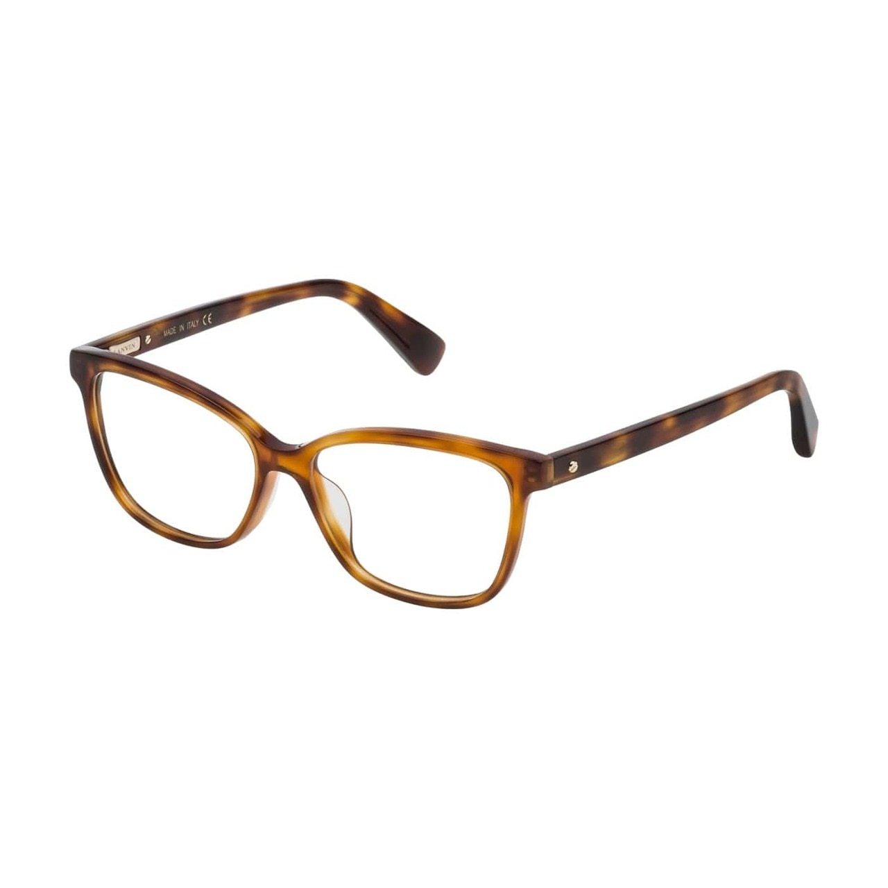 Lanvin VLN 748M-06ZG Brown Square Unisex Acetate Eyeglasses showcasing a stylish full-rim design and rich brown color.