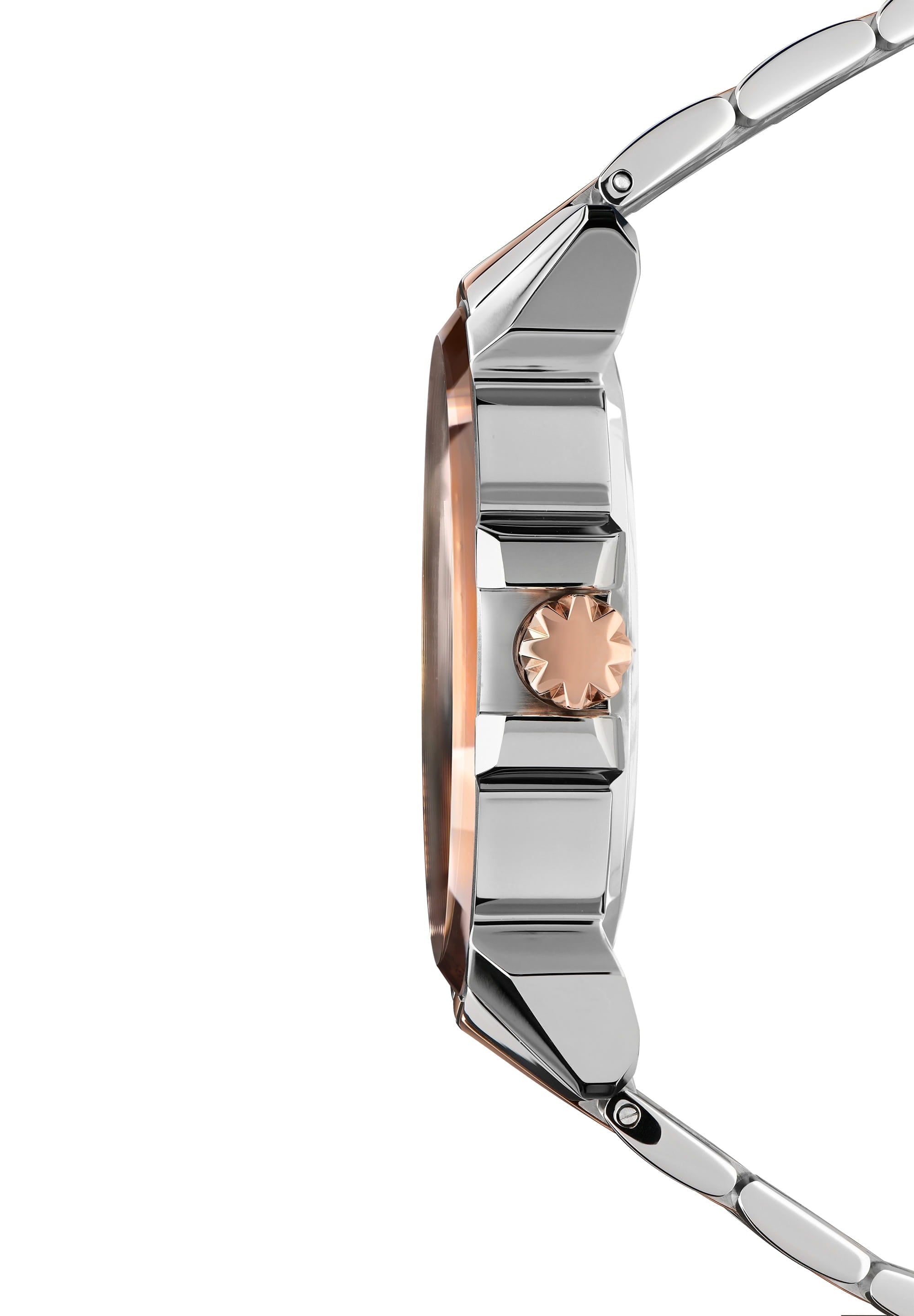 LeWy 3 Swiss Men's Watch J4.251.L featuring a chocolate-brown dial with rose-gold accents and a stainless steel bracelet.