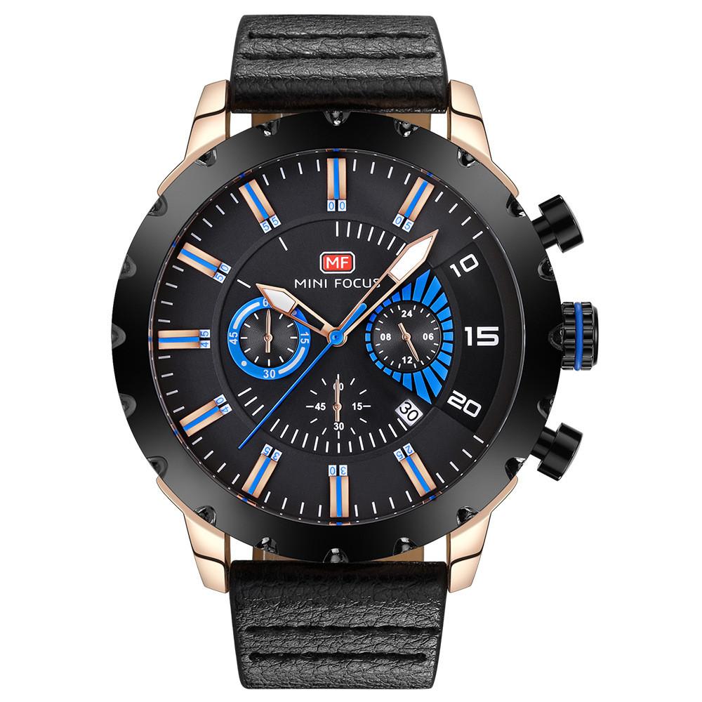 Luminous Waterproof Leather Quartz Watch for Men featuring a stylish leather strap and a sleek alloy case, designed for durability and elegance.