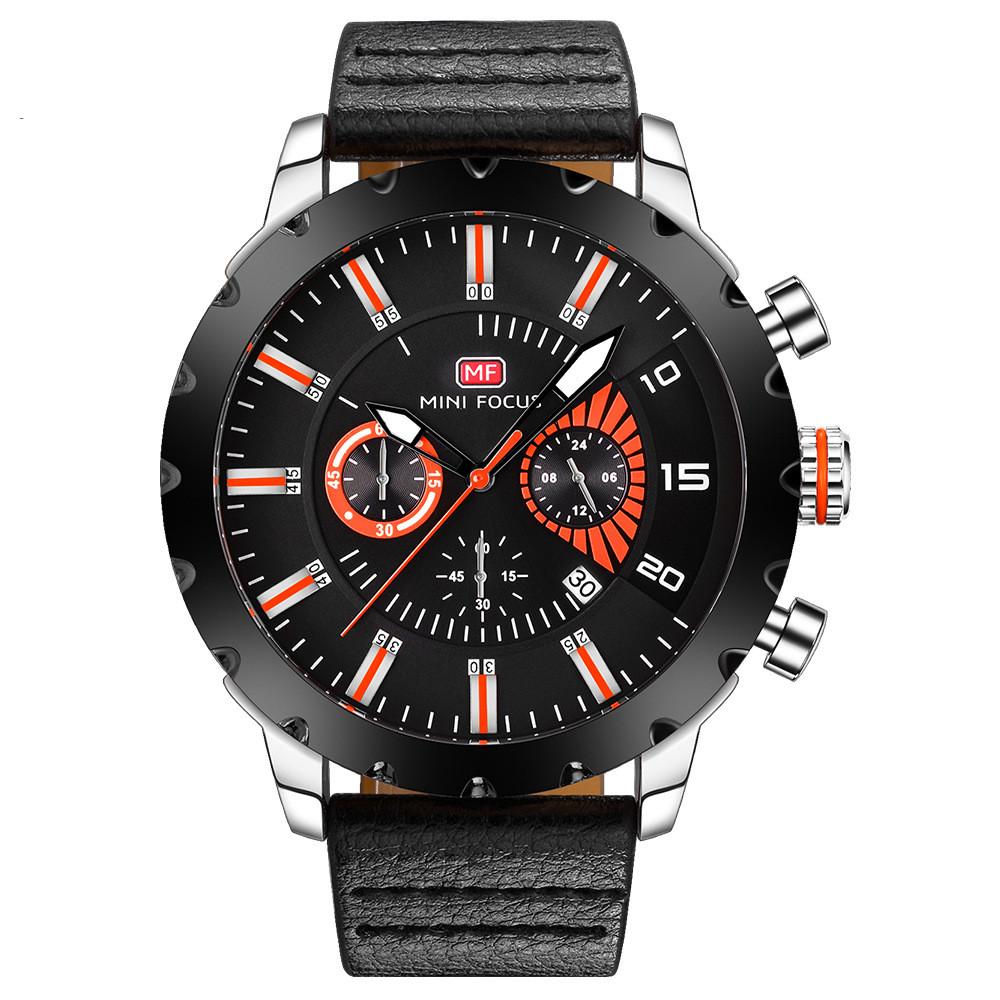 Luminous Waterproof Leather Quartz Watch for Men featuring a stylish leather strap and a sleek alloy case, designed for durability and elegance.