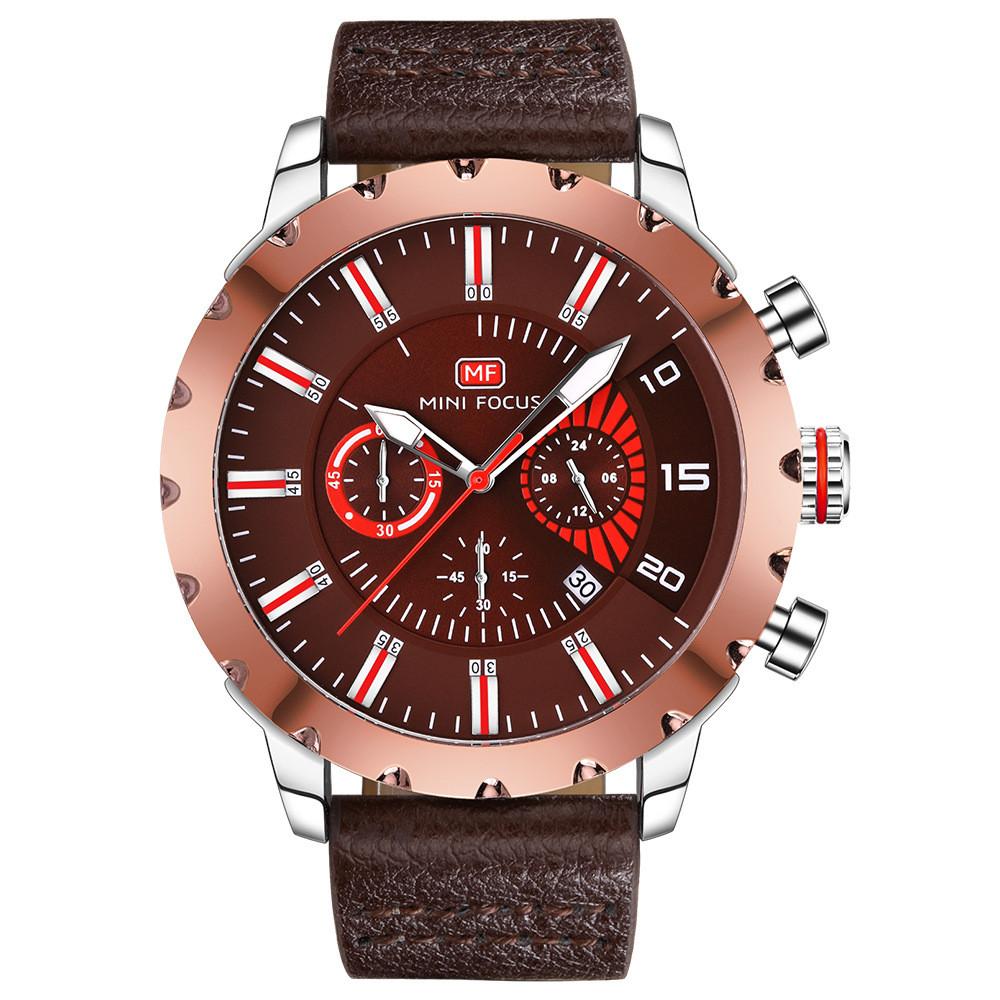 Luminous Waterproof Leather Quartz Watch for Men featuring a stylish leather strap and a sleek alloy case, designed for durability and elegance.