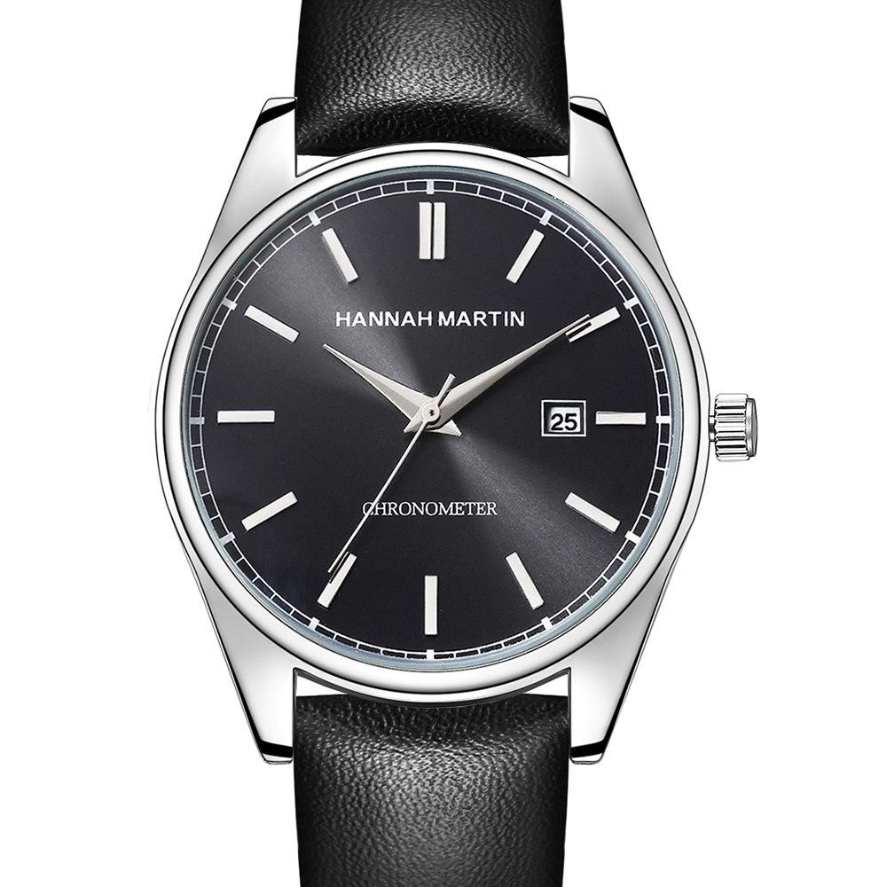 Male Japanese Movement Calendar Quartz Watch with a sleek design, pointer display, and mineral strengthened glass.