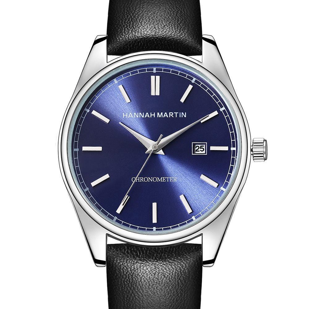 Male Japanese Movement Calendar Quartz Watch with a sleek design, pointer display, and mineral strengthened glass.