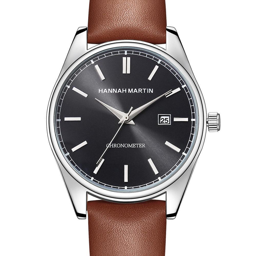 Male Japanese Movement Calendar Quartz Watch with a sleek design, pointer display, and mineral strengthened glass.