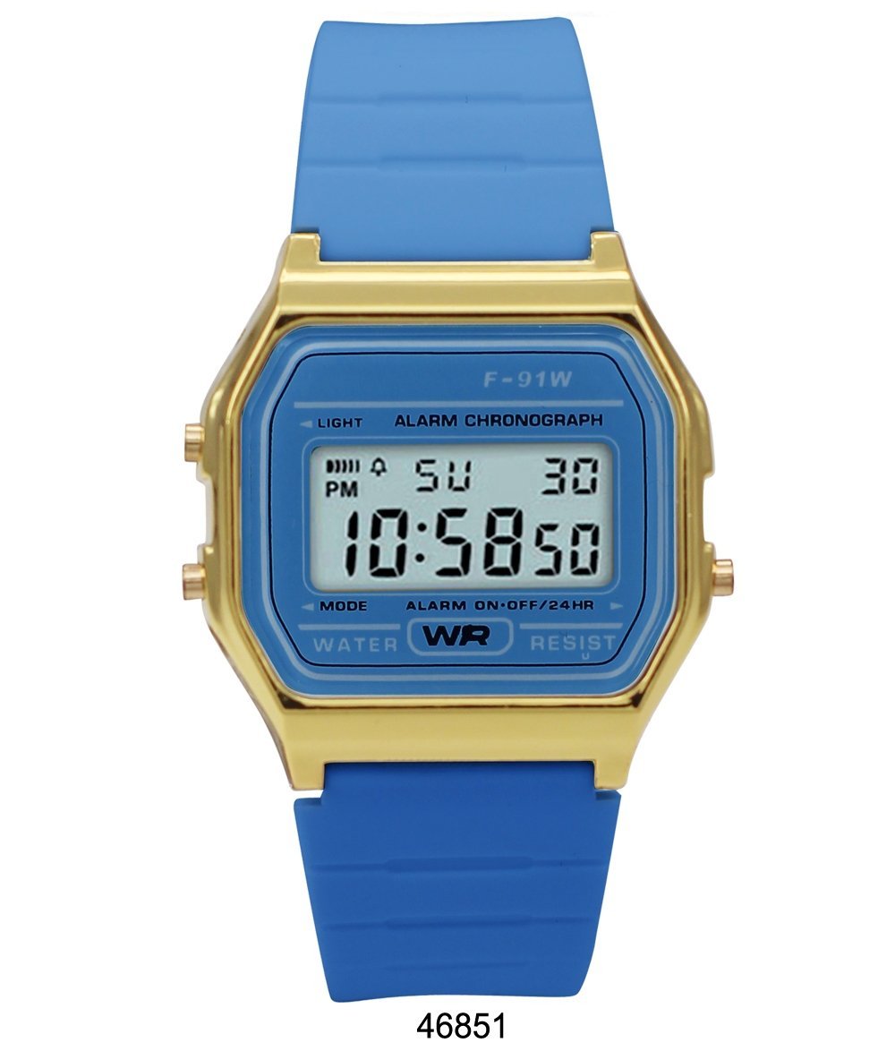 Martinez Blue Silicon Digital Watch with LCD display and plastic case, featuring a comfortable silicon band.