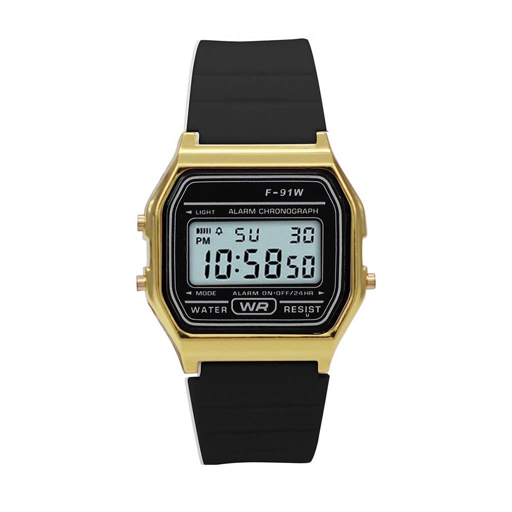 Marysville Black Silicon Digital Watch with LCD display and comfortable silicon band.