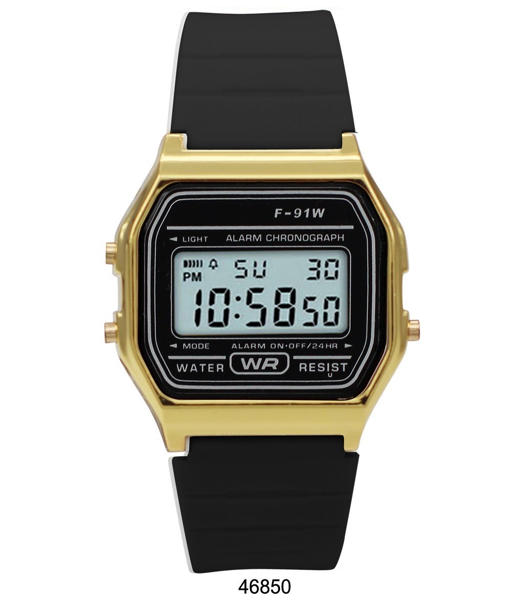 Marysville Black Silicon Digital Watch with LCD display and comfortable silicon band.