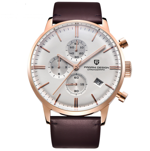 Men's Business Casual Calendar Quartz Watch with stainless steel strap and round dial, showcasing elegance and functionality.