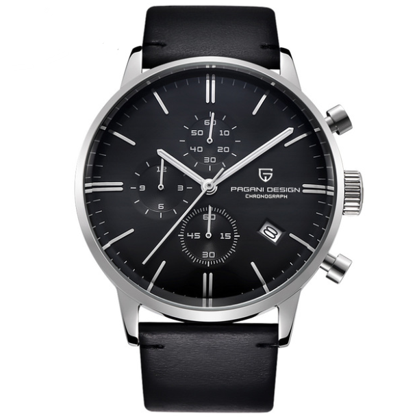 Men's Business Casual Calendar Quartz Watch with stainless steel strap and round dial, showcasing elegance and functionality.