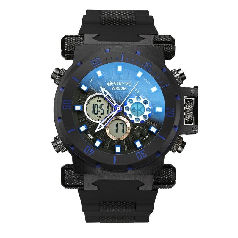 Men's Multi-function Waterproof Sports Watch with a durable strap and large dial, perfect for outdoor activities.