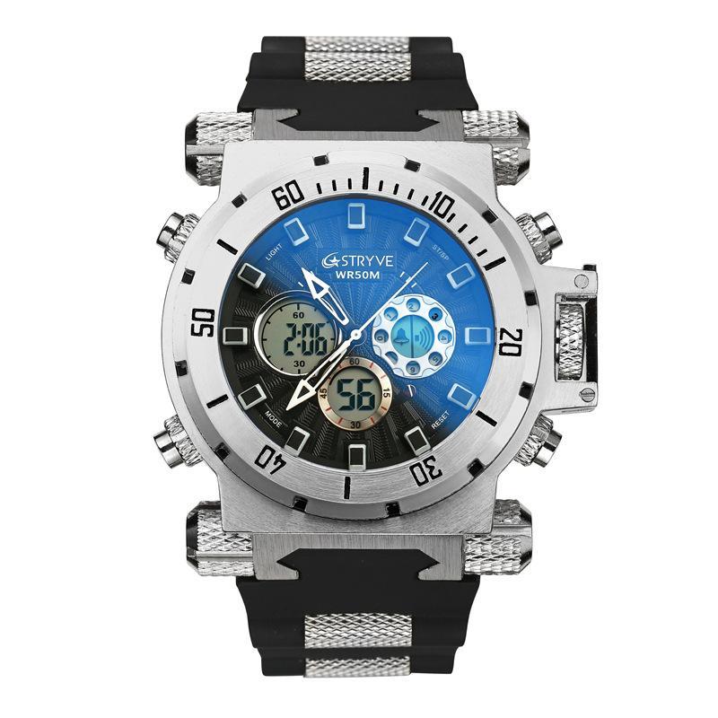 Men's Multi-function Waterproof Sports Watch with a durable strap and large dial, perfect for outdoor activities.