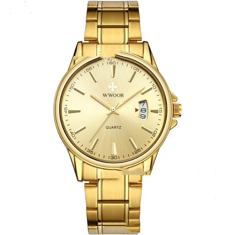 Men's Simple Leisure and Fashionable Watch with a round dial, stainless steel buckle, and mineral glass mirror, showcasing its stylish design.