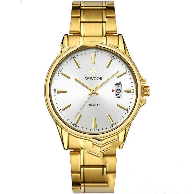 Men's Simple Leisure and Fashionable Watch with a round dial, stainless steel buckle, and mineral glass mirror, showcasing its stylish design.