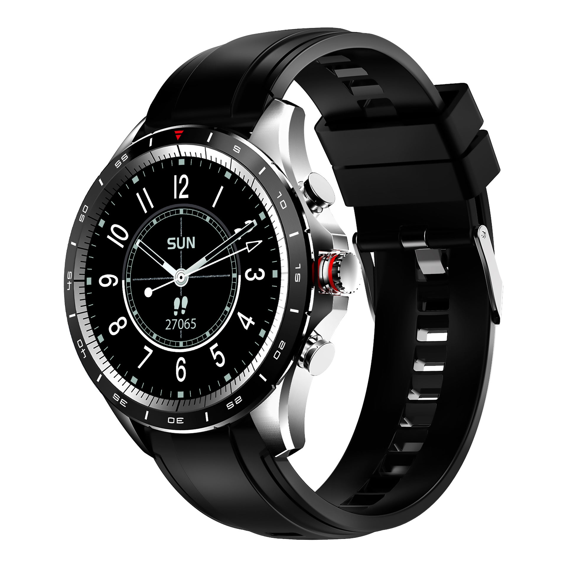 Men's Sports Business Smart Bracelet Watch with a sleek zinc alloy screen and silicone wristband, perfect for business and sports.