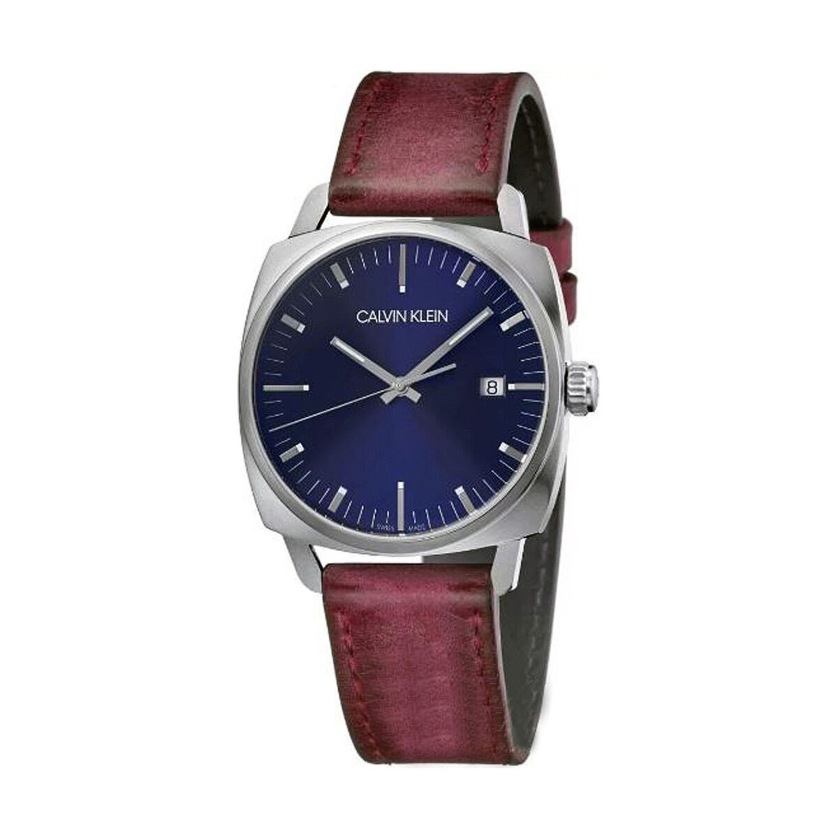 Calvin Klein watch with leather strap.