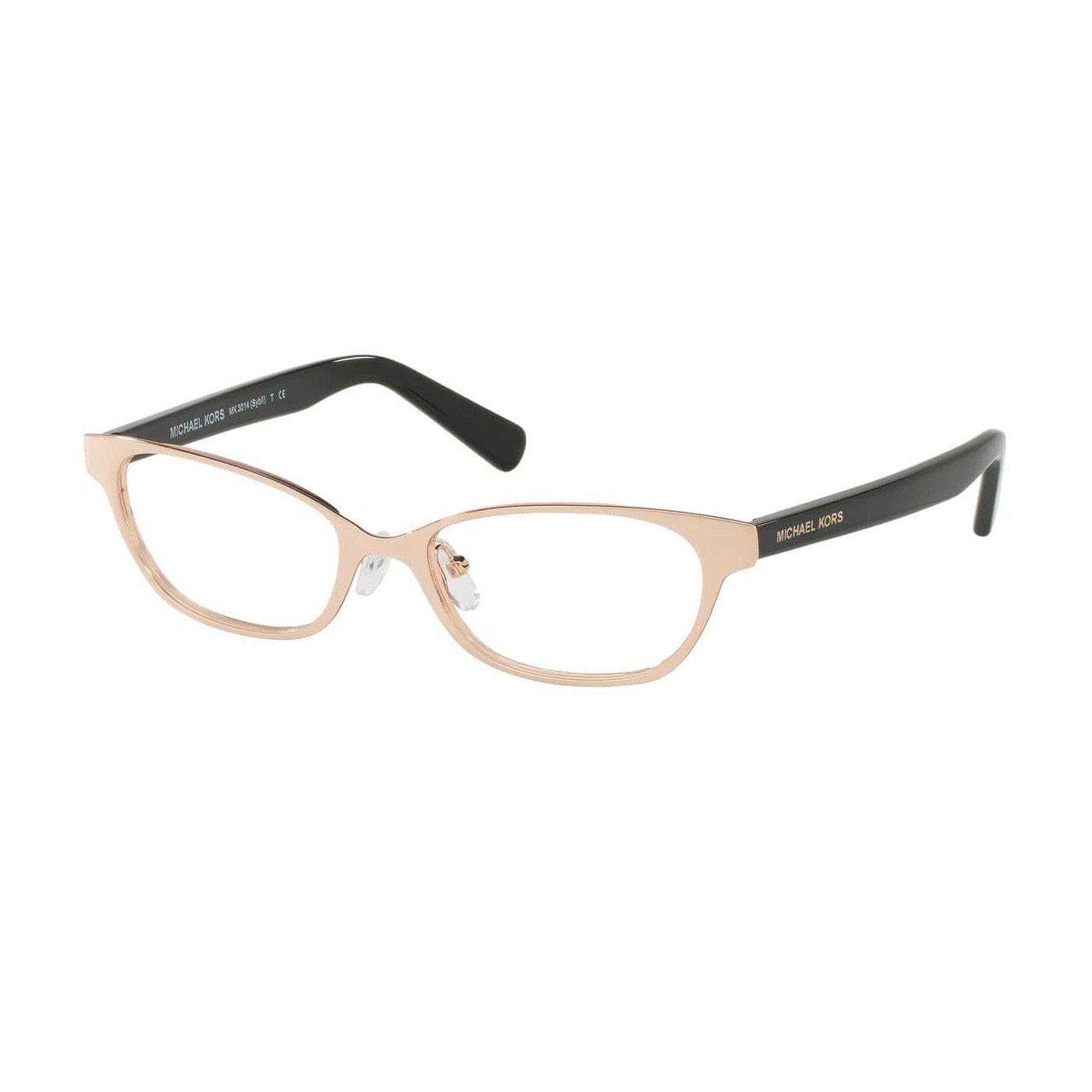 Michael Kors MK 3014-1152 Sybil Rose Gold Oval Women's Metal Eyeglasses showcasing a stylish rose gold frame and oval design.