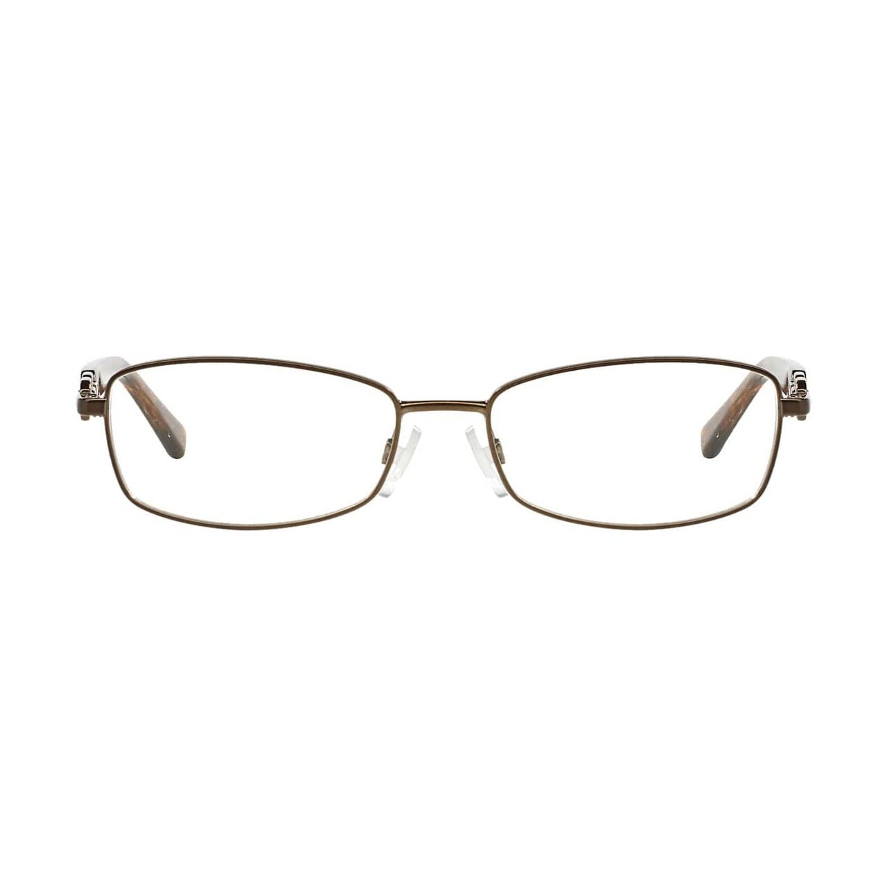 Michael Kors MK 3002B-1028 Maldives Brown Rectangular Women's Metal Eyeglasses showcasing a stylish brown metal frame and rectangular lenses.