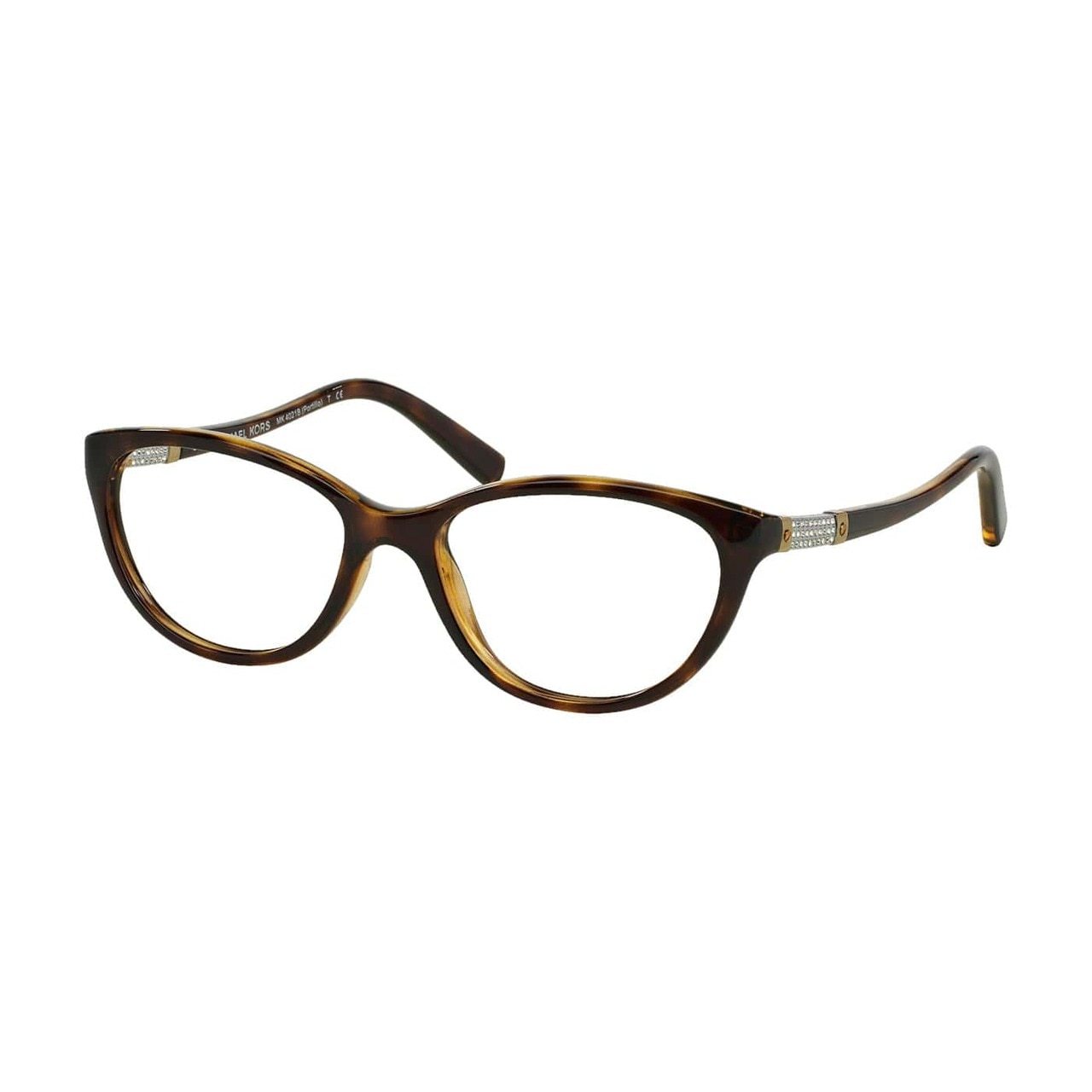 Michael Kors MK 4021B-3046 Portillo Tortoise Cat-Eye Women's Acetate Eyeglasses showcasing a stylish tortoise frame and cat-eye design.