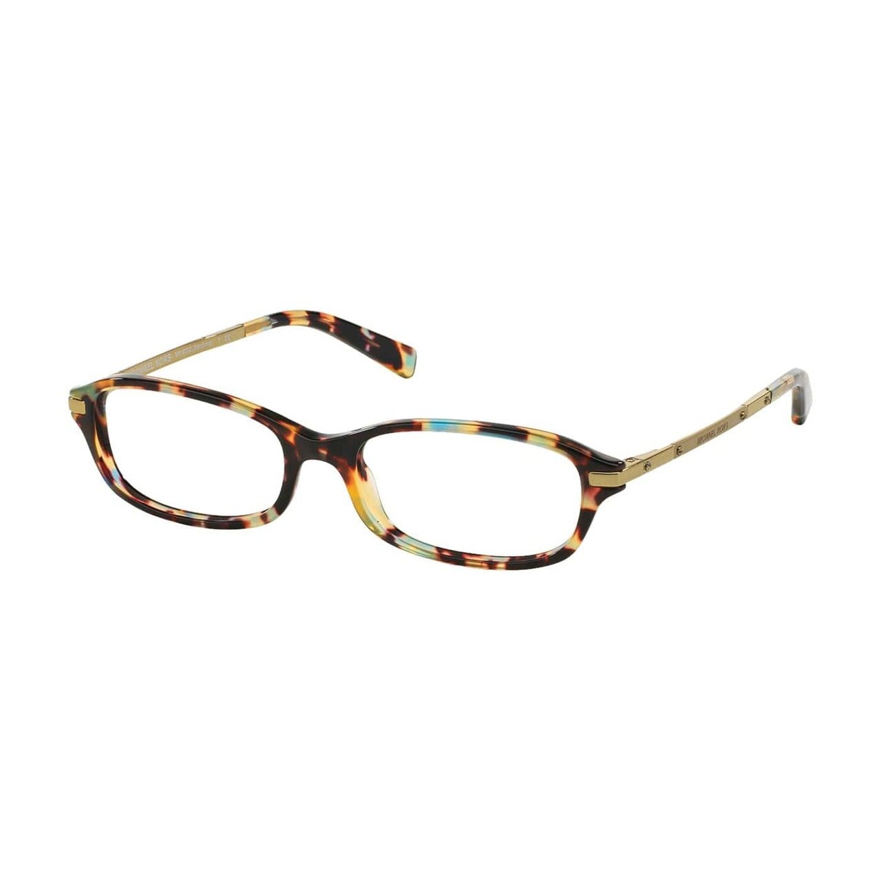 Michael Kors MK 4002-3031 Sardinia Ocean Confetti Tortoise Rectangular Women's Metal Eyeglasses showcasing a stylish full-rim design.