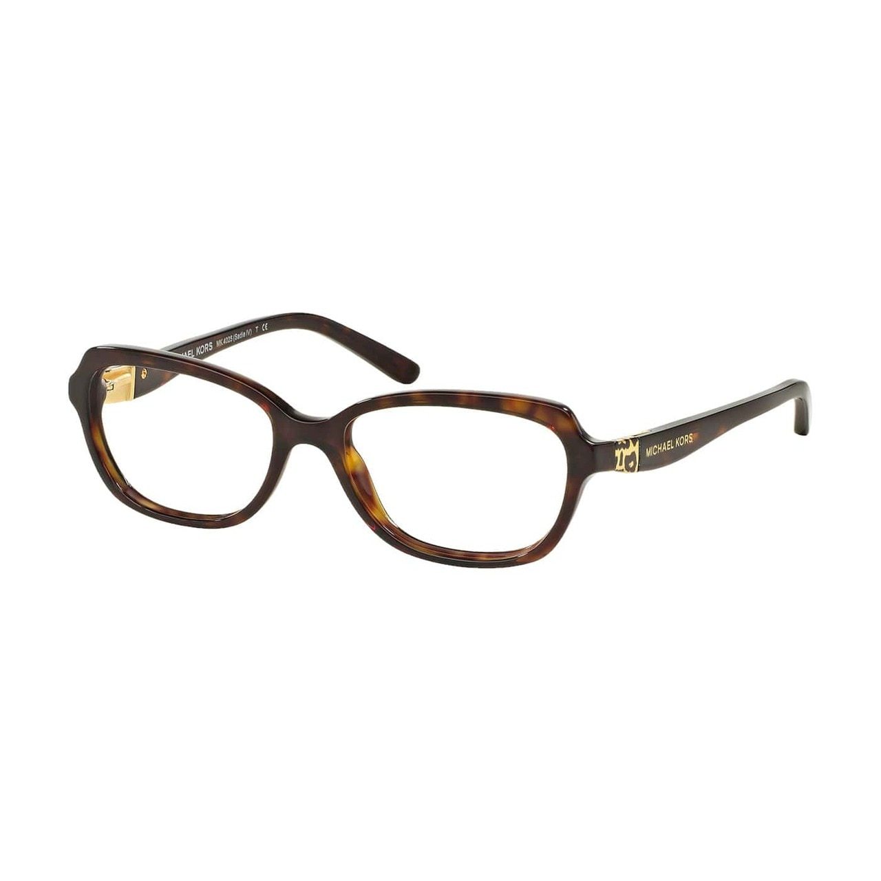 Michael Kors MK 4025F-3006 Sadie IV eyeglasses in dark tortoise color, featuring a rectangular shape and full-rim design.