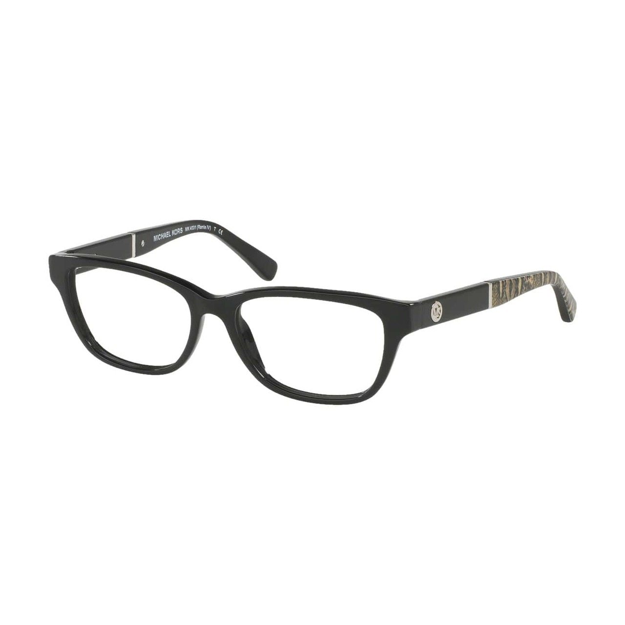 Michael Kors MK 4031-3180 Rania IV Dark Tortoise Rectangular Women's Eyeglasses showcasing a stylish full-rim design.