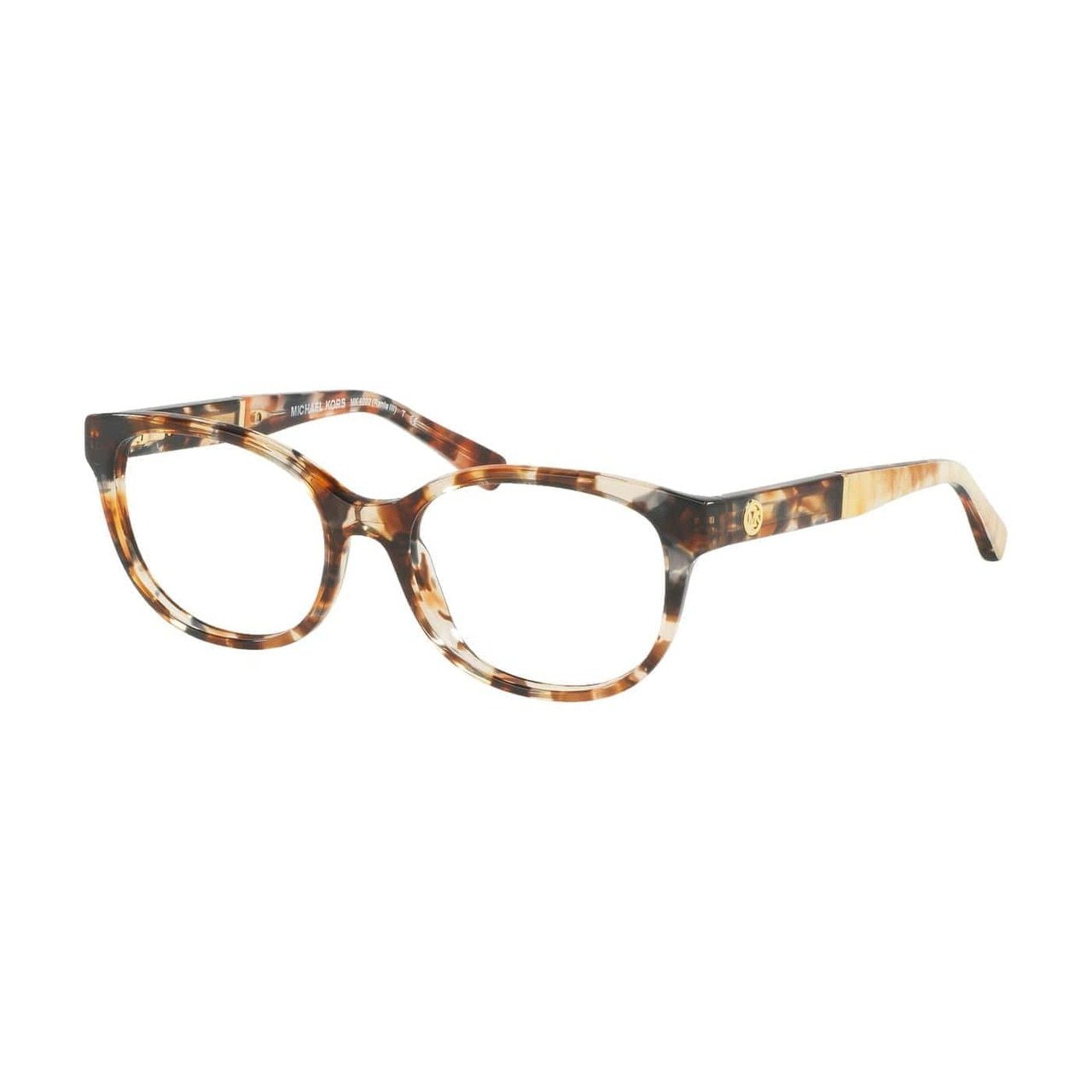 Michael Kors MK 4032-3169 Rania III eyeglasses in tiger tortoise color, featuring a round shape and acetate frame, designed for women.