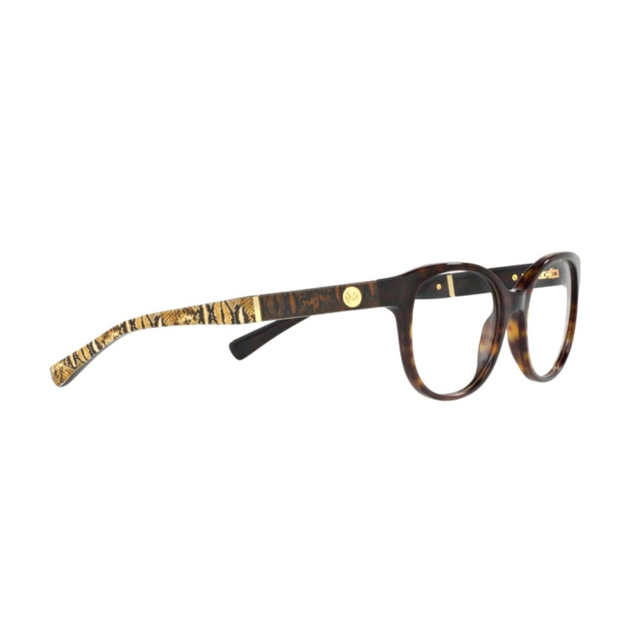 Michael Kors MK 4032-3180 Rania III Dark Tortoise Round Women's Acetate Eyeglasses showcasing a stylish full-rim design.