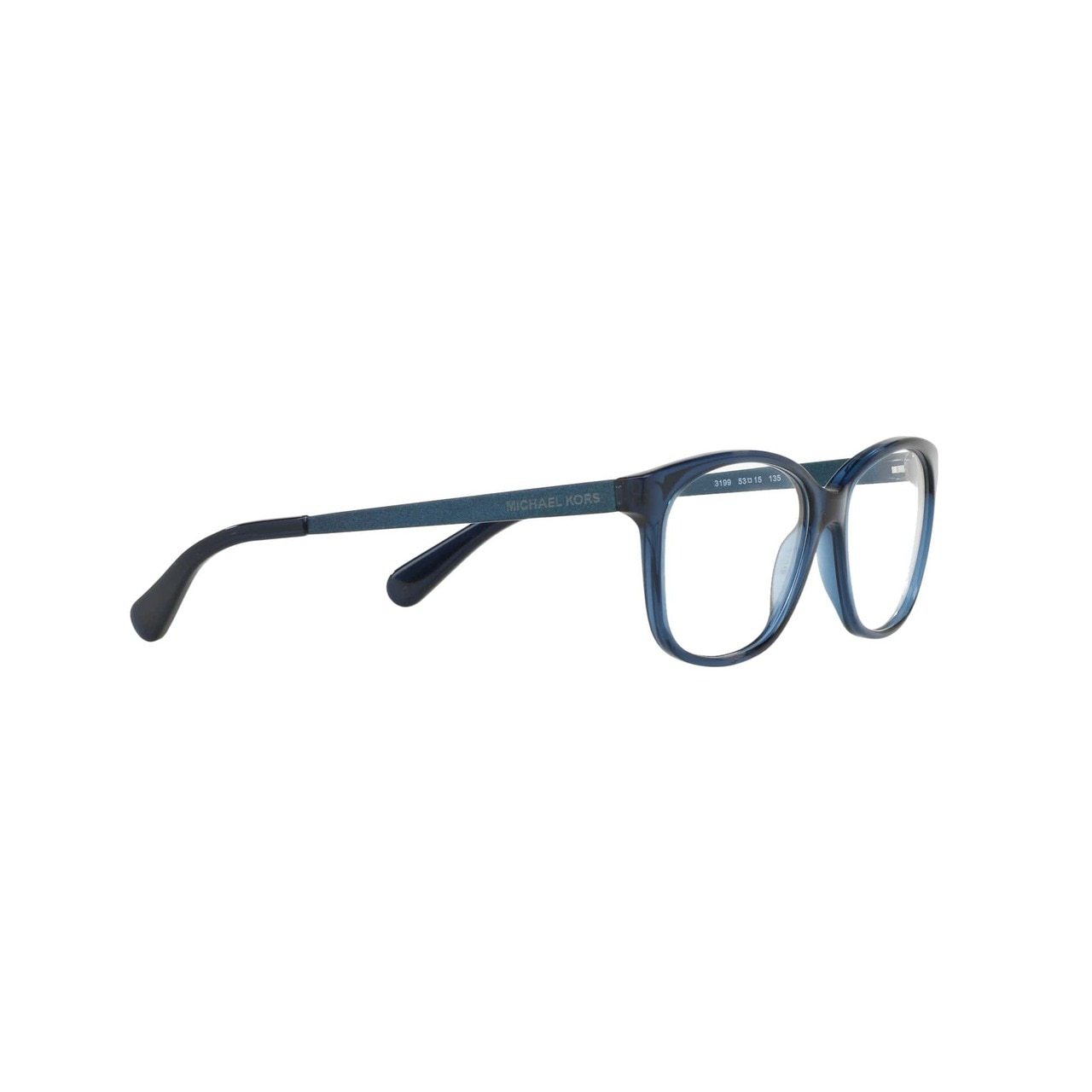 Michael Kors MK 4035-3199 Ambrosine Navy Rectangular Women's Acetate Eyeglasses showcasing a stylish navy frame and rectangular lenses.