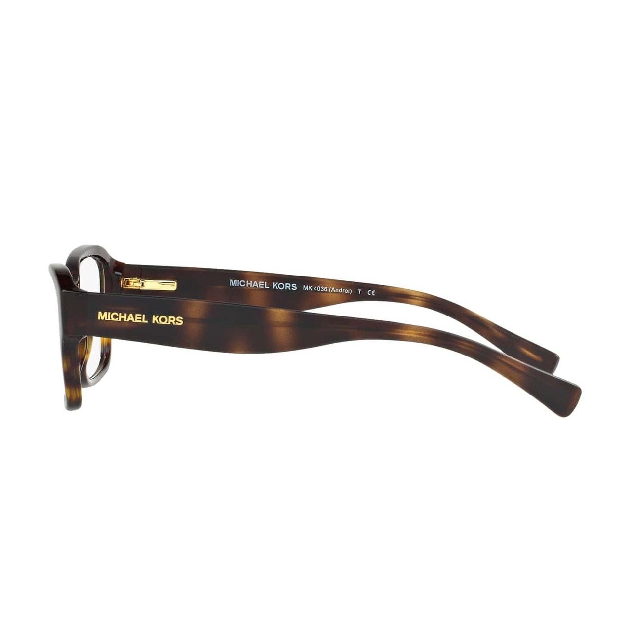 Michael Kors MK 4036-3207 Andrei Dark Tortoise Rectangular Women's Eyeglasses showcasing a stylish full-rim design and dark tortoise frame.