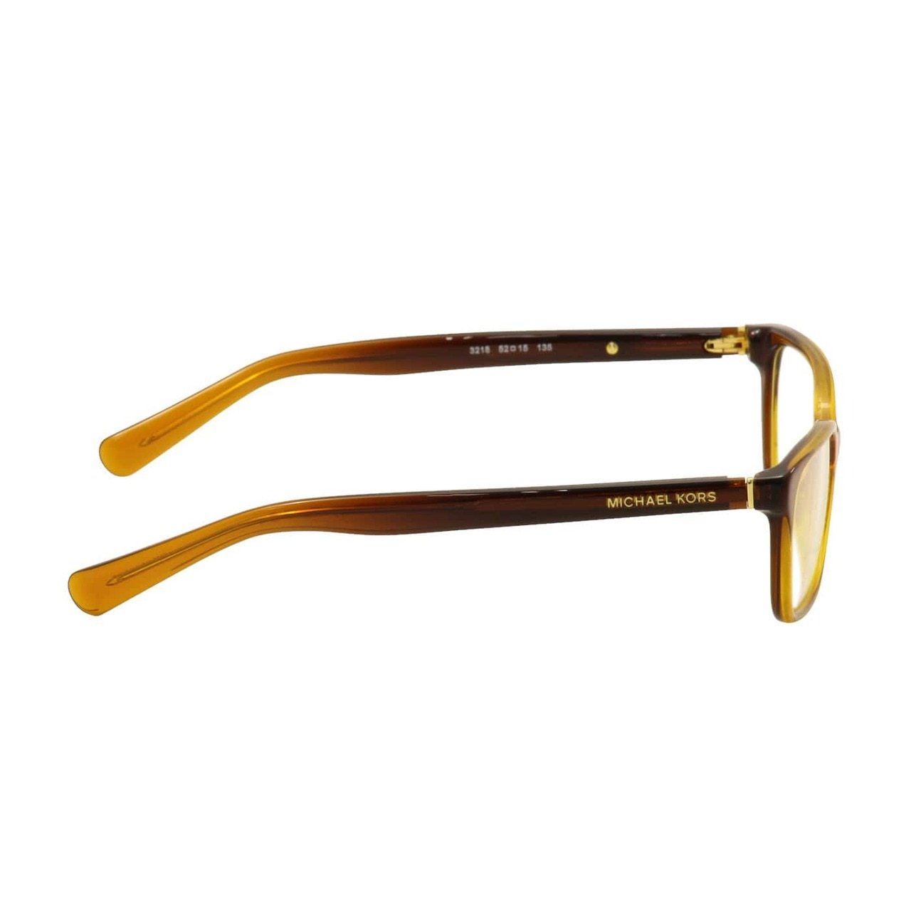 Michael Kors MK 4039-3218 Lyra Amber Gradient Rectangular Women's Acetate Eyeglasses showcasing elegant design and amber gradient color.