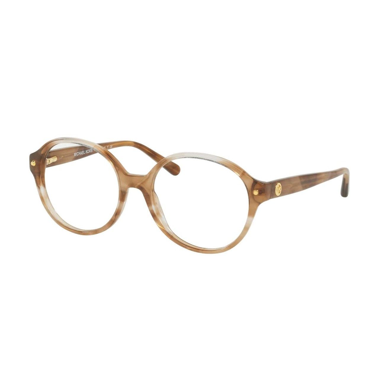 Michael Kors MK 4041-3235 Kat Brown Floral Round Women's Acetate Eyeglasses featuring a stylish floral design and round shape.