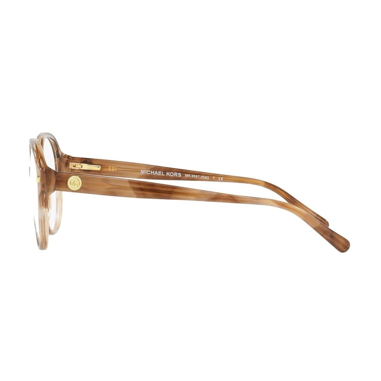 Michael Kors MK 4041-3235 Kat Brown Floral Round Women's Acetate Eyeglasses featuring a stylish floral design and round shape.