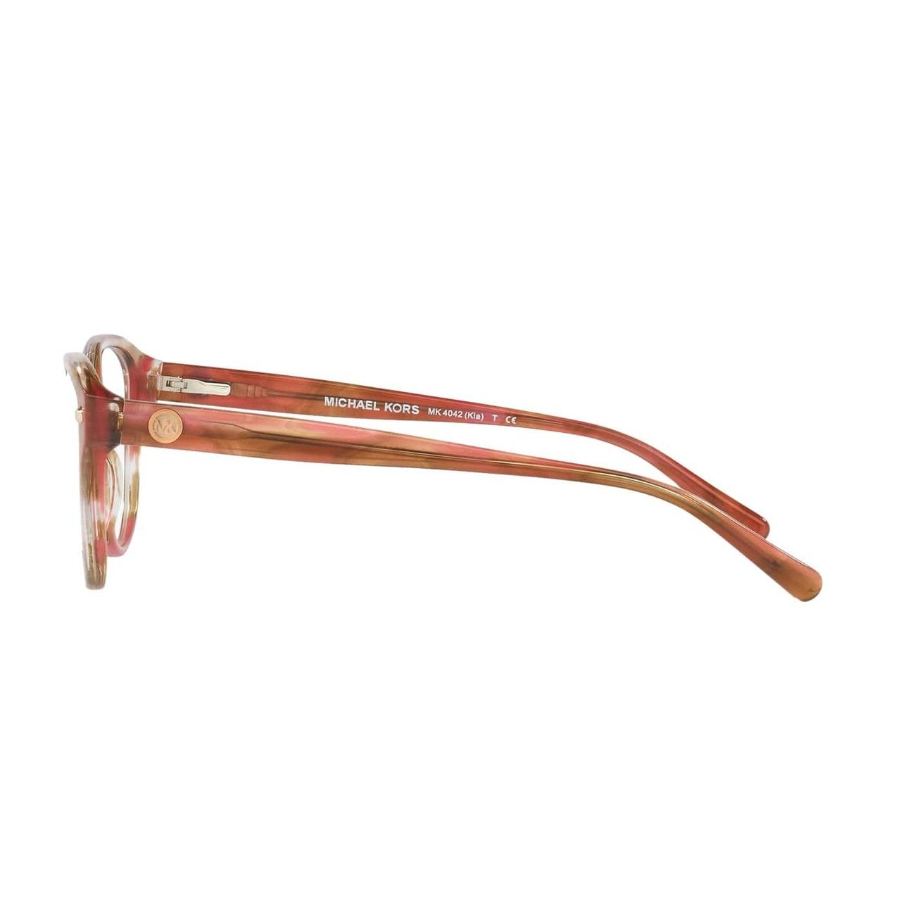 Michael Kors MK 4042-3242 Kia Pink Floral Cat-Eye Women's Acetate Eyeglasses showcasing a stylish pink floral design.