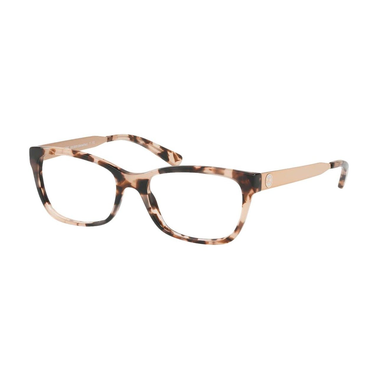 Michael Kors MK 4050-3162 Marseilles Pink Tortoise Square Women's Eyeglasses showcasing a stylish full-rim design in pink tortoise color.