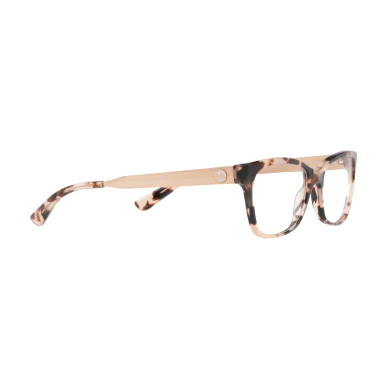 Michael Kors MK 4050-3162 Marseilles Pink Tortoise Square Women's Eyeglasses showcasing a stylish full-rim design in pink tortoise color.