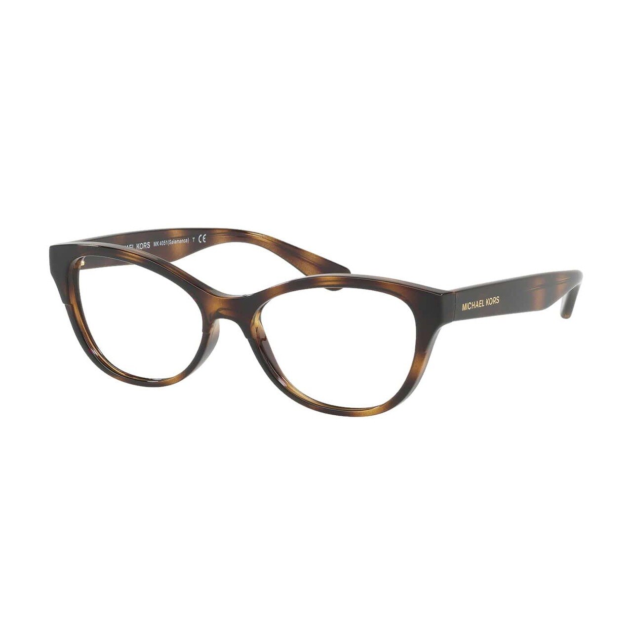 Michael Kors MK 4051-3316 Salamanca Dark Tortoise Cat-Eye Women's Eyeglasses showcasing a stylish cat-eye design with a dark tortoise frame.