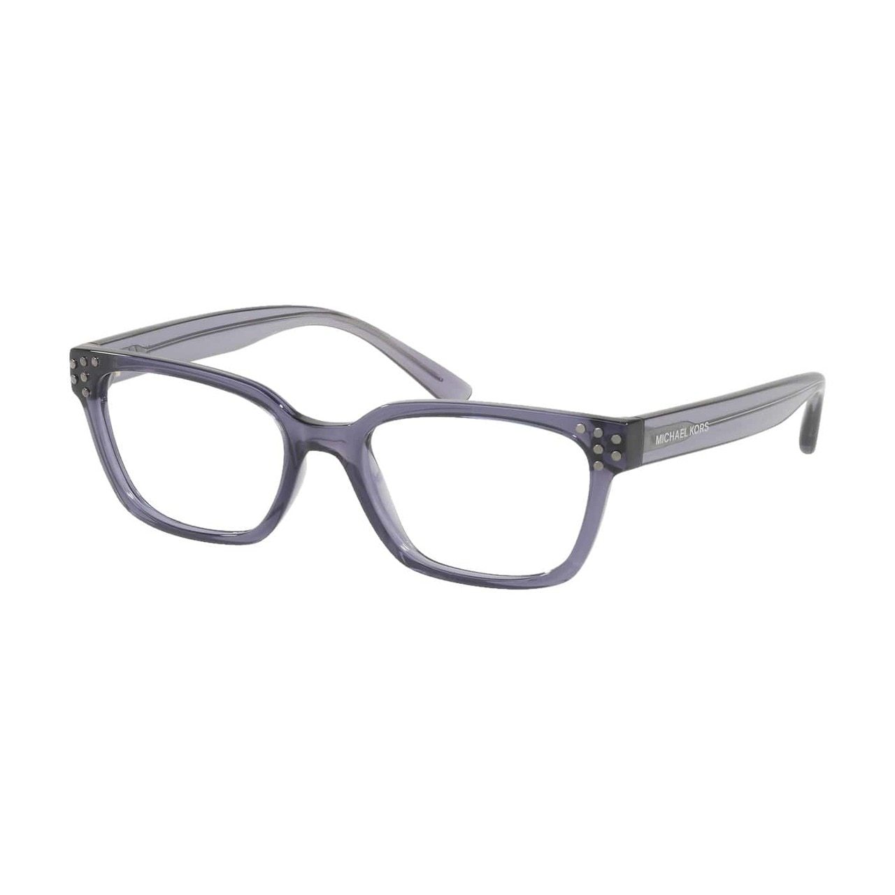 Michael Kors MK 4056-3346 Vancouver Dark Purple Crystal Square Women's Eyeglasses featuring a stylish full-rim design and elegant dark purple color.