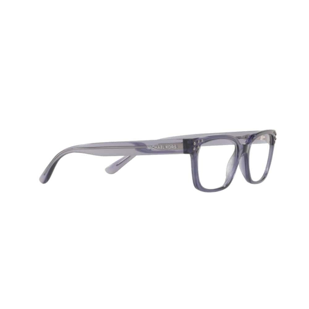 Michael Kors MK 4056-3346 Vancouver Dark Purple Crystal Square Women's Eyeglasses featuring a stylish full-rim design and elegant dark purple color.