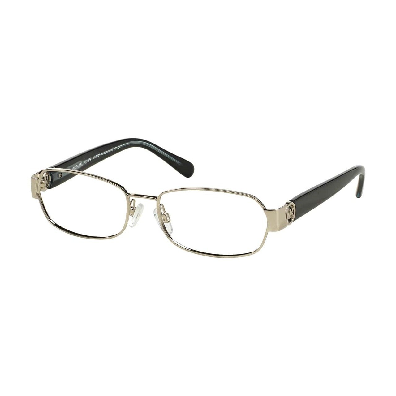 Michael Kors MK 7001-1001 Amagansett Silver Rectangular Women's Metal Eyeglasses showcasing a stylish silver frame and rectangular lenses.