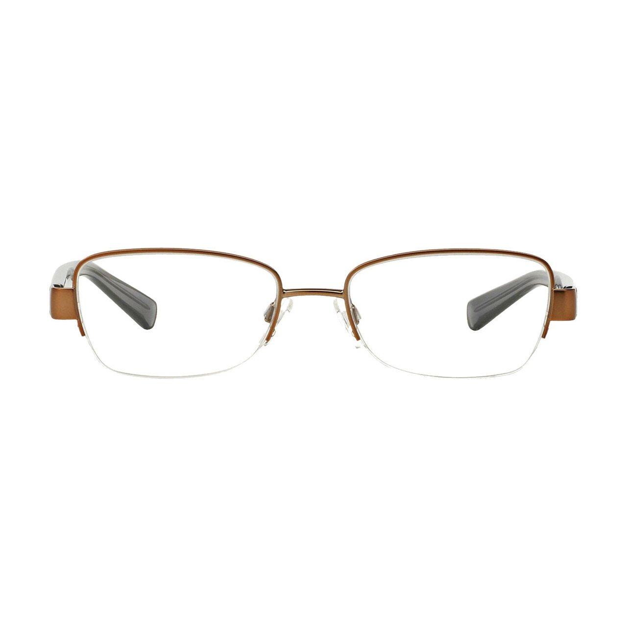 Michael Kors MK 7008-1081 Mitzi IV Sable Rectangular Women's Metal Eyeglasses showcasing a sleek half-rim design in a sable color.