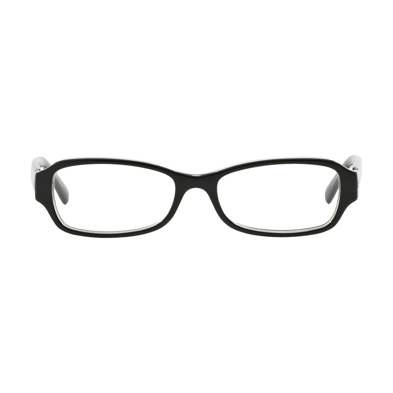 Michael Kors MK 8002-3001 Anguilla Black Blue Rectangular Women's Acetate Eyeglasses displayed elegantly.