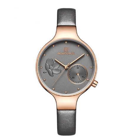 A stylish Multifunctional Quartz Leather Band Watch for Women featuring a round dial, leather strap, and available in multiple colors.