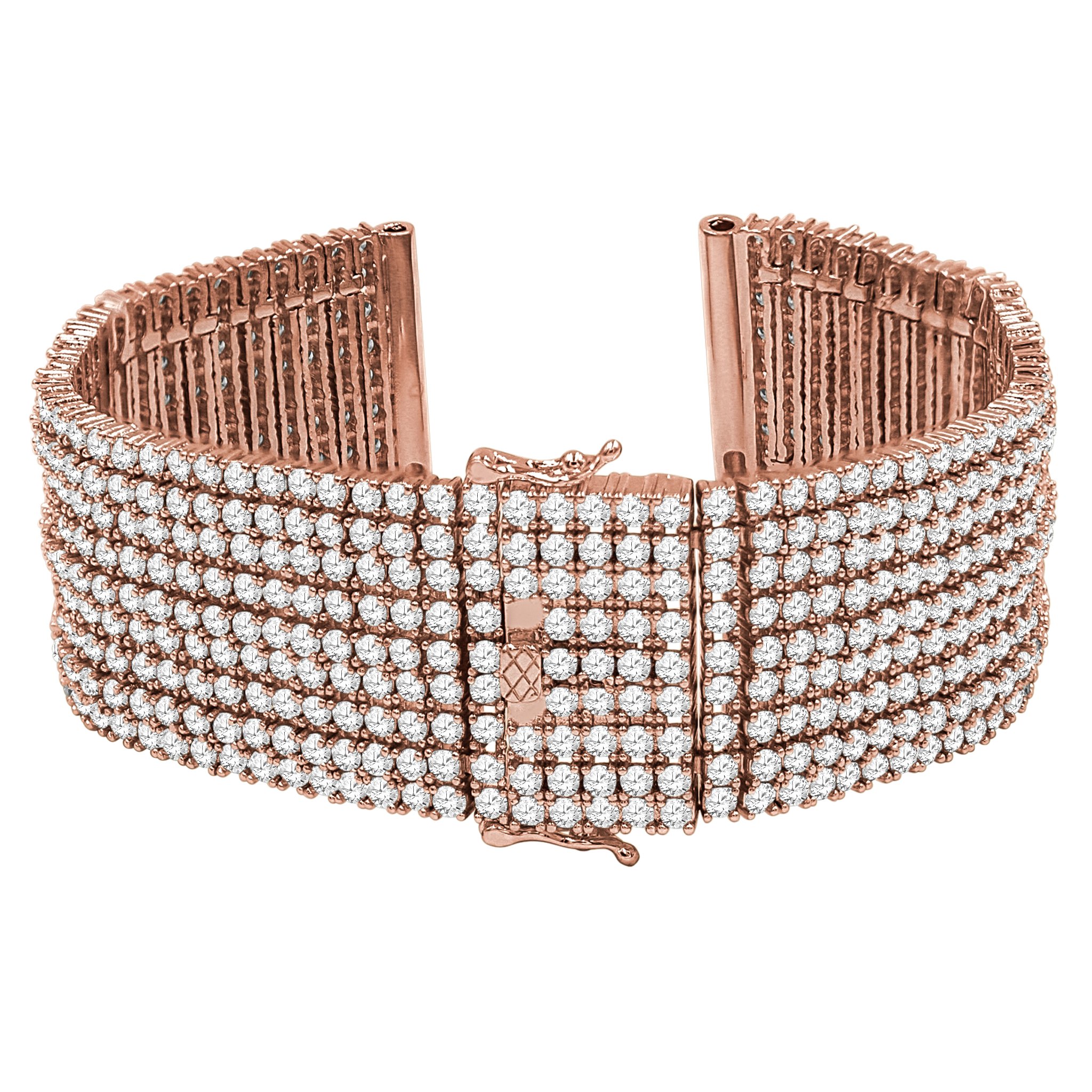 Nine Row 1.5mm Cubic Zirconia CZ Watch Band in five colors, showcasing sparkling stones and elegant design.