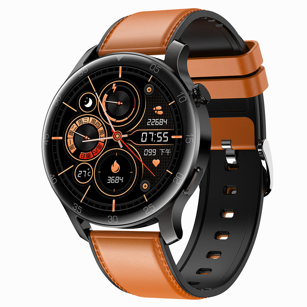 Oxygen Blood Pressure Heart Rate Monitoring Smart Watch with a sleek design and 1.28-inch IPS screen, suitable for men and women.