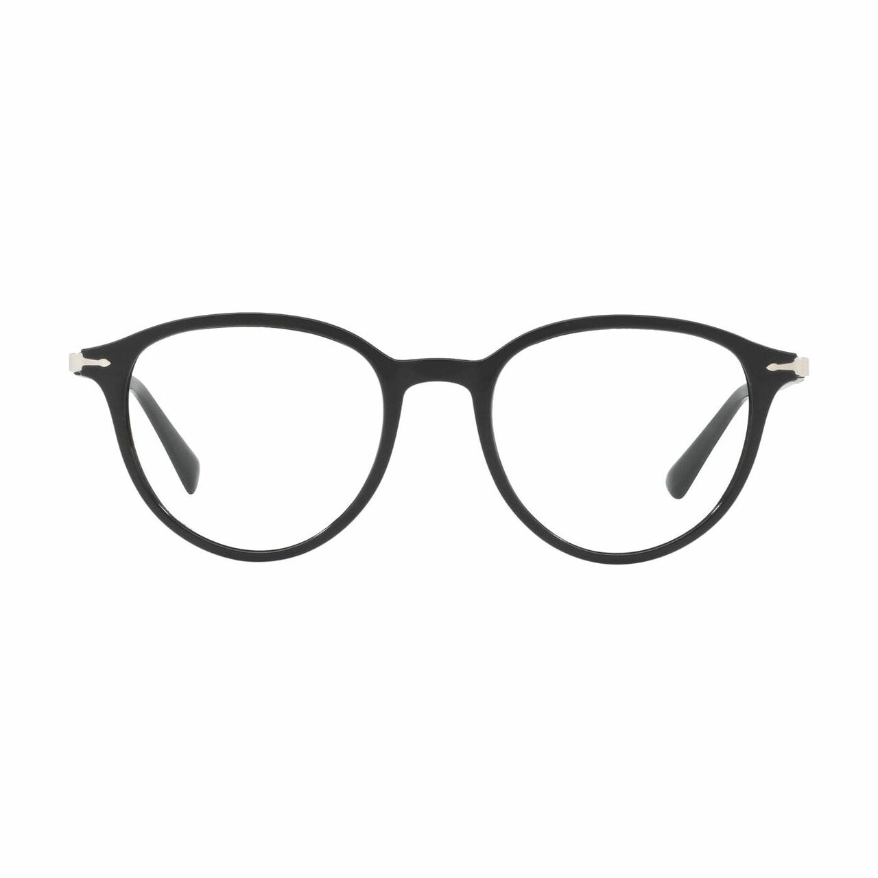 Persol PO3169V-1041 Black Round Men's Plastic Eyeglasses showcasing a stylish full-rim design, ideal for modern men.