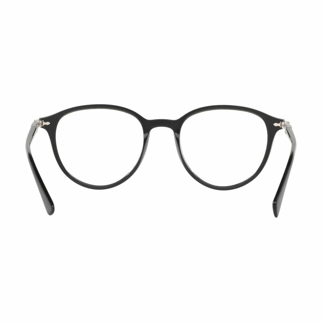 Persol PO3169V-1041 Black Round Men's Plastic Eyeglasses showcasing a stylish full-rim design, ideal for modern men.