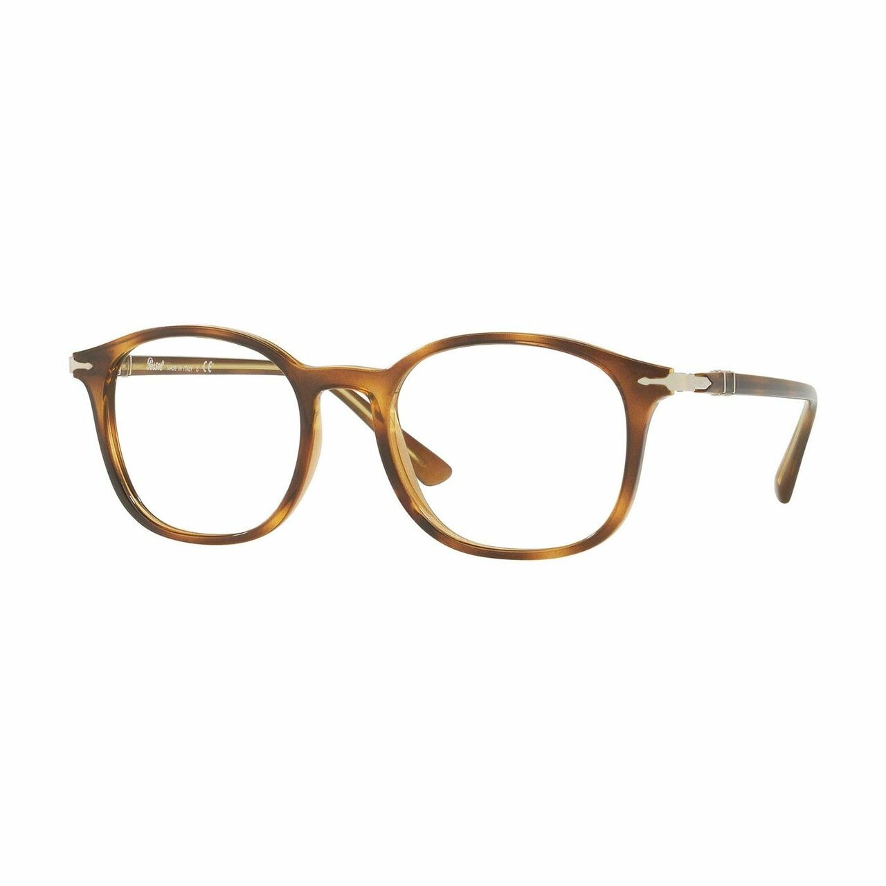 Persol PO3182V-1043 Havana Square Men's Plastic Eyeglasses featuring a stylish square frame in a rich Havana color.