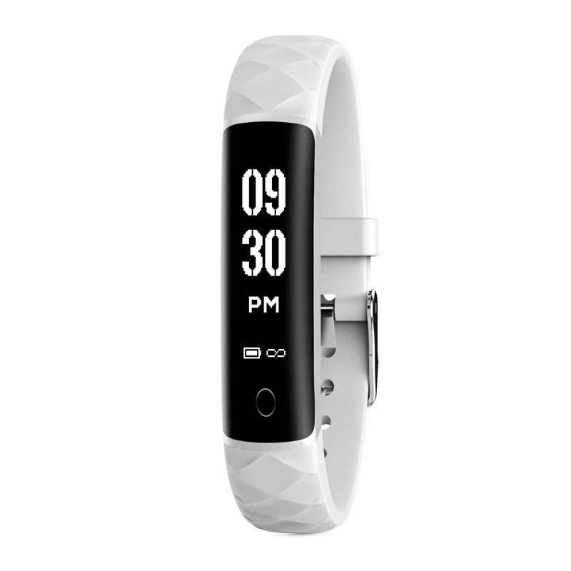 A sleek Phone Message Push Waterproof Smart Bracelet with a vibrant OLED display, showcasing its stylish design and fitness tracking features.